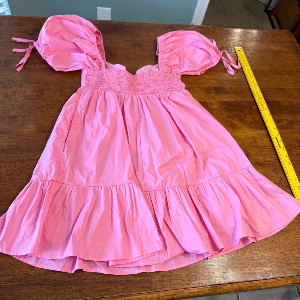 &merci Pink Puff Sleeve mini dress Dress size small - Picture 7 of 7